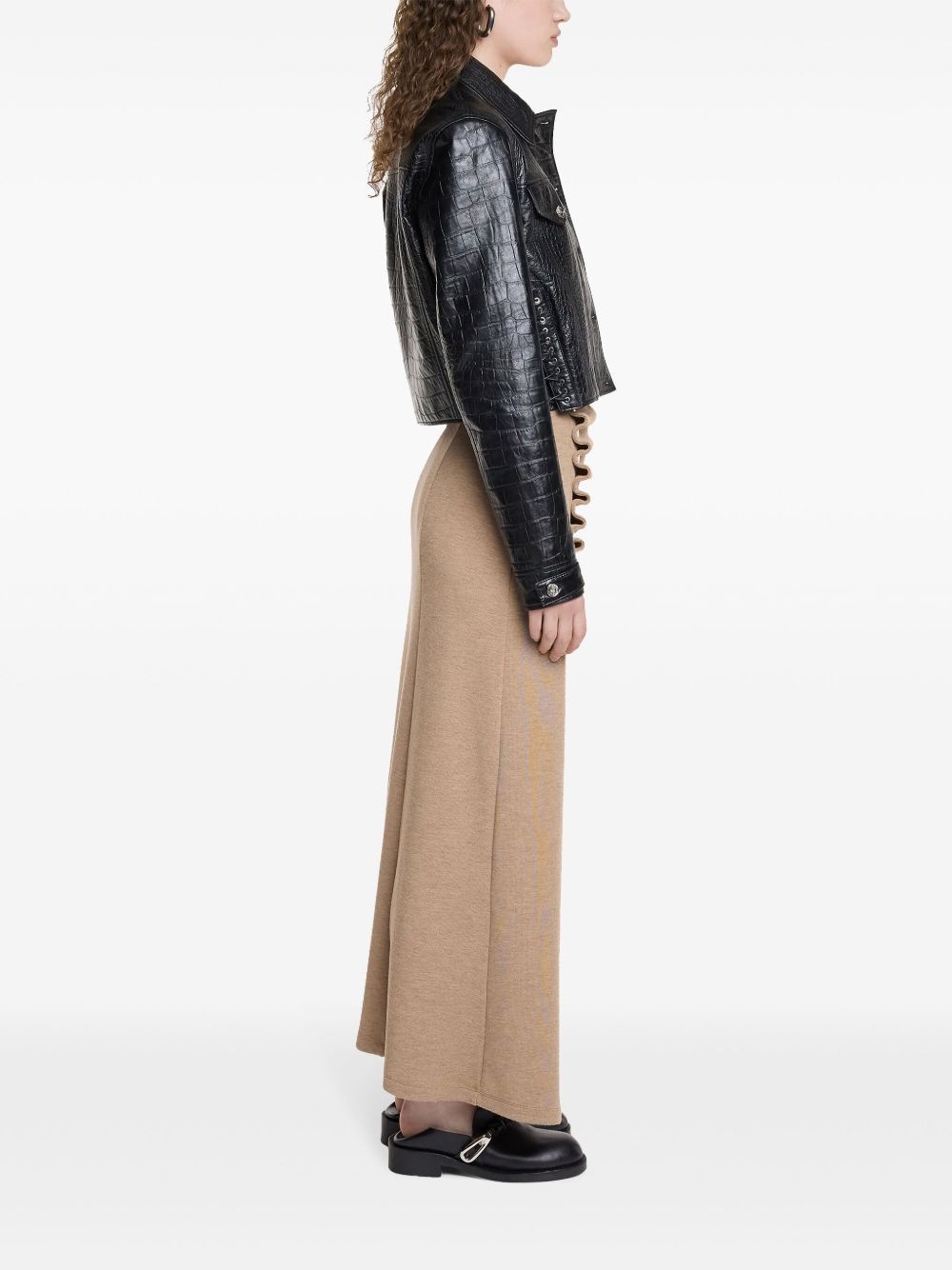 asymmetric long-sleeve dress - 3