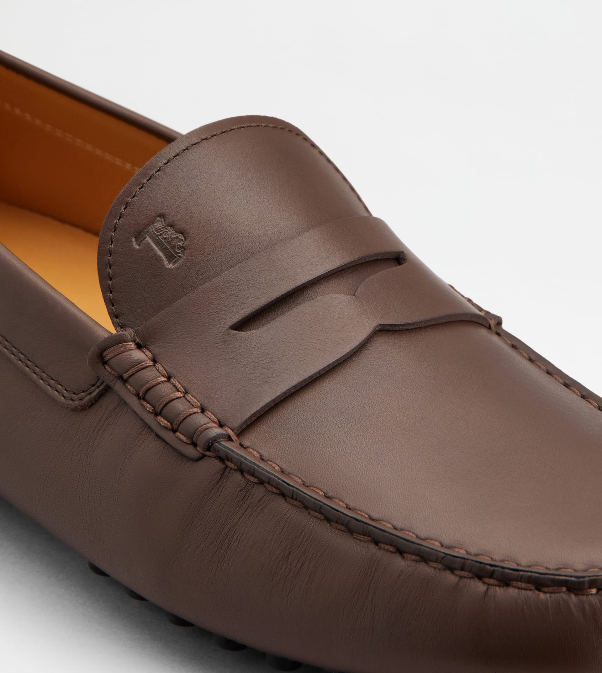 GOMMINO DRIVING SHOES IN LEATHER - BROWN - 6