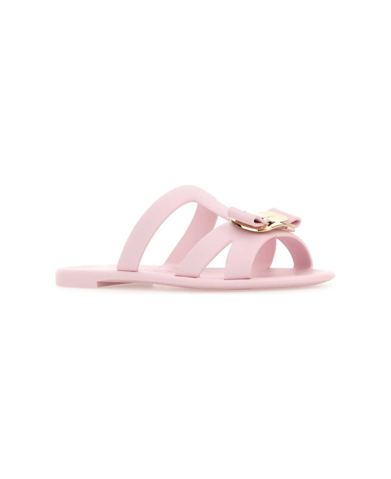 Pastel Pink Rubber Lilou Slippers - 2