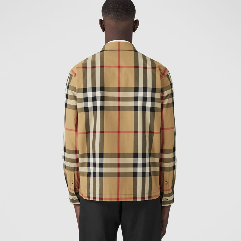 Exaggerated Check Cotton Oversized Shirt 3