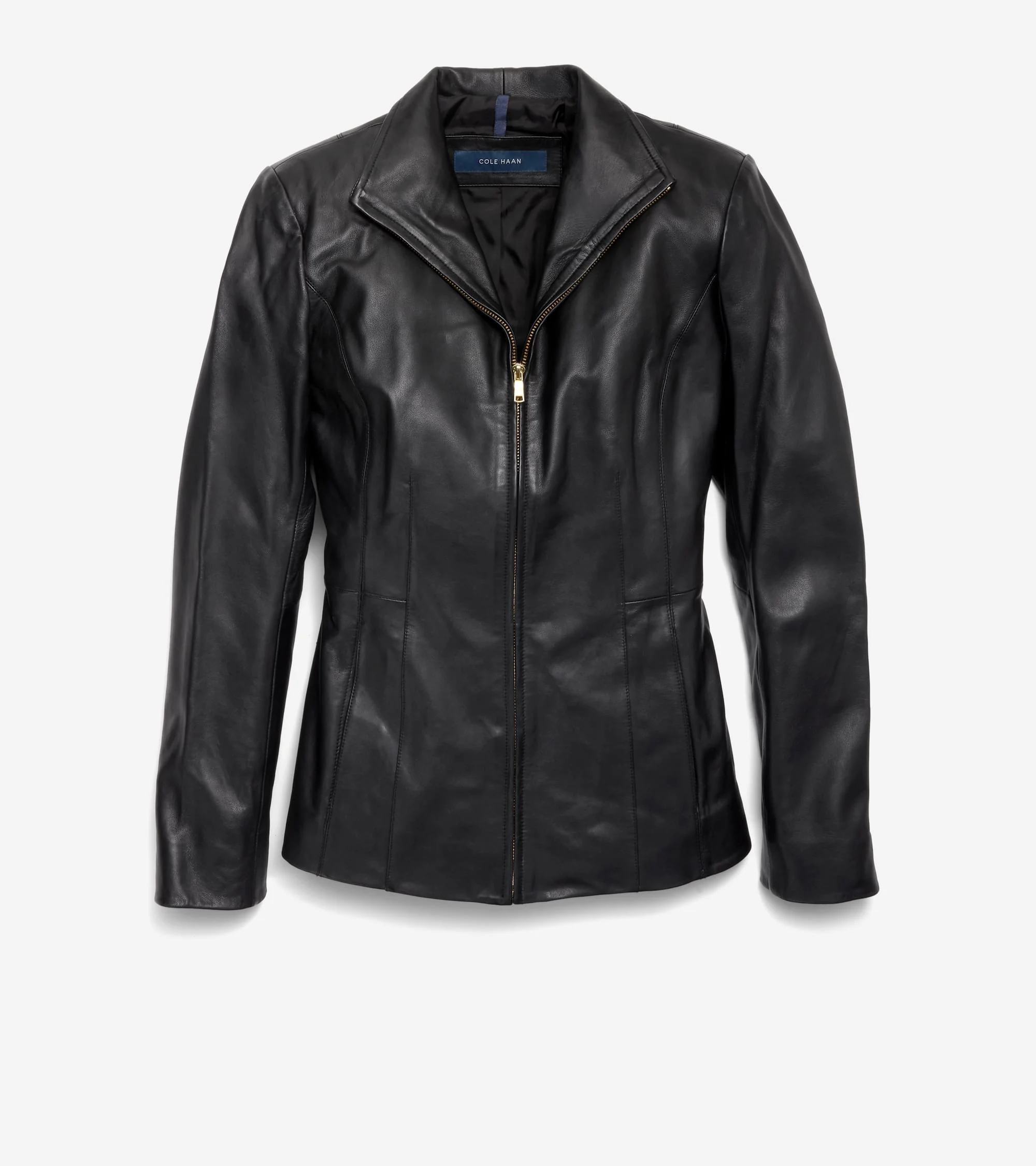 Women's Wing Collar Leather Jacket - 1