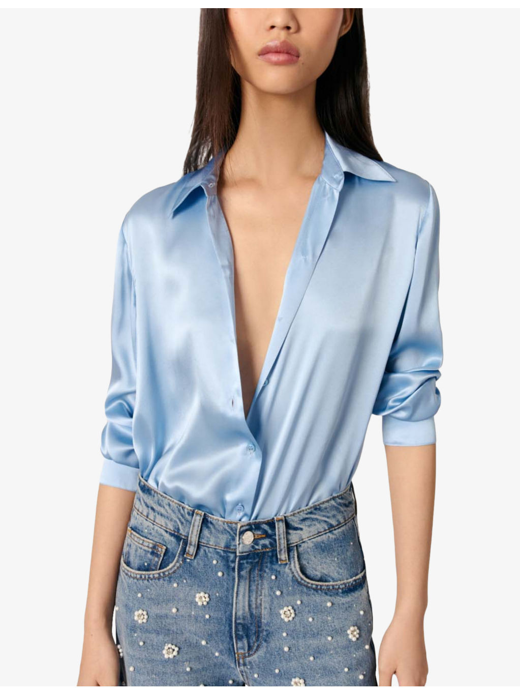 Relaxed-fit long-sleeved silk shirt - 5