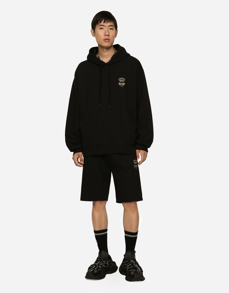 Dolce & Gabbana Cotton jersey hoodie with embroidery outlook