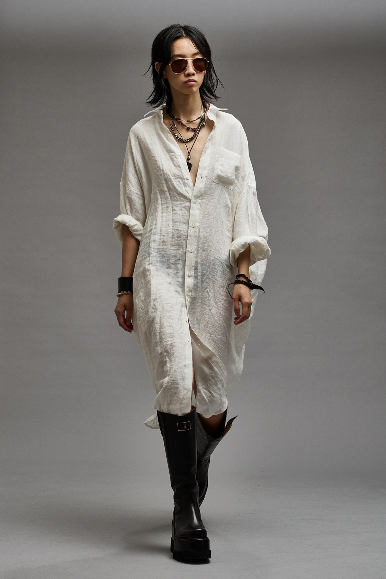 JUMBO SHIRTDRESS - WHITE - 2