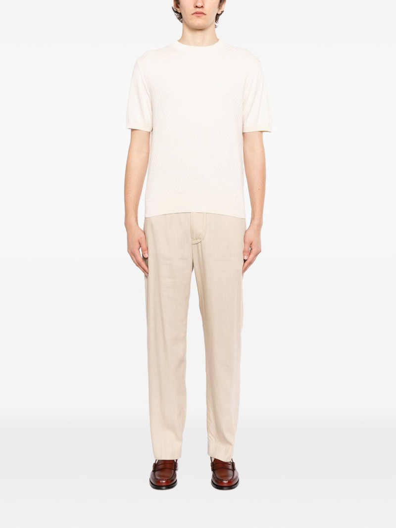 Canali microstructured cotton T-shirt outlook