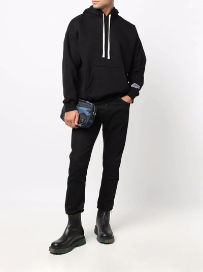 Diesel logo-patch cotton hoodie outlook