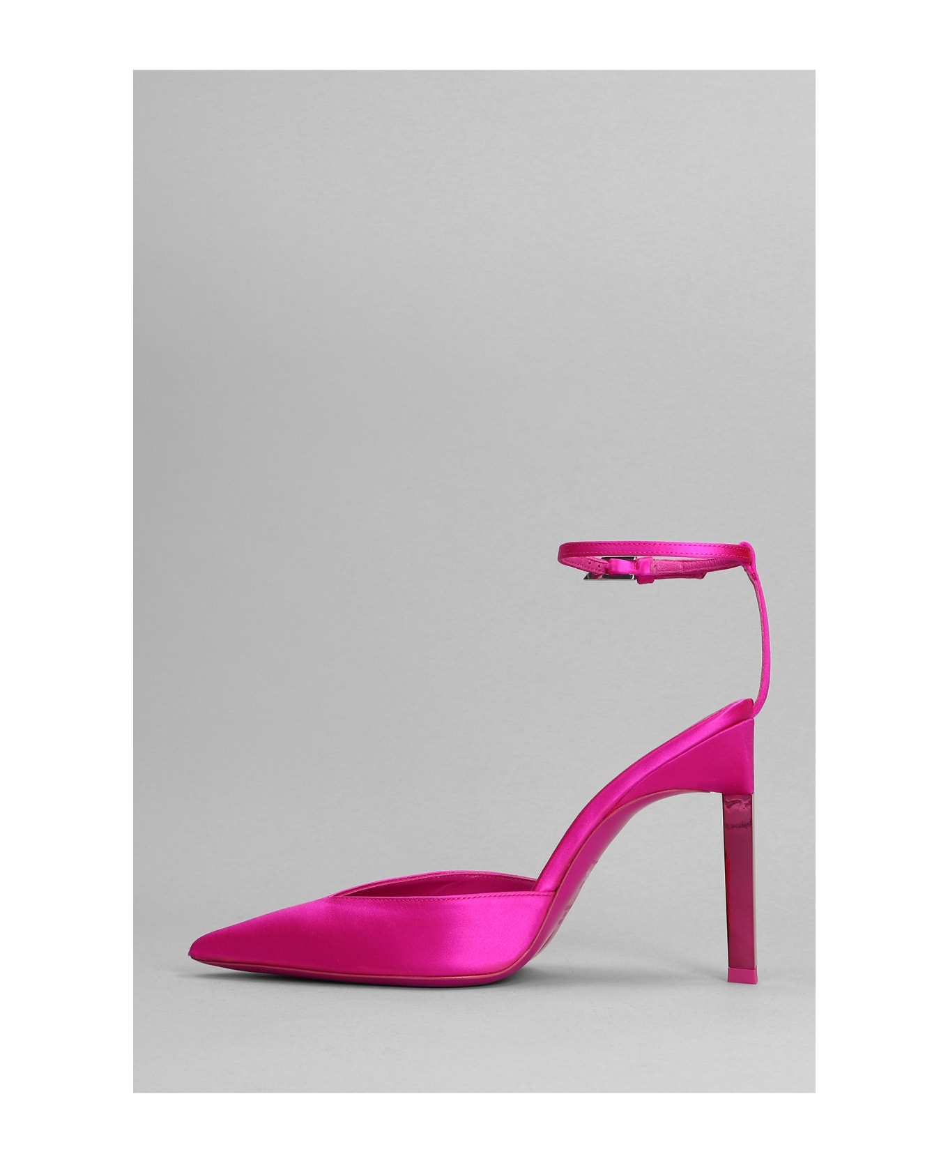 Perine Pumps In Fuxia Satin - 3