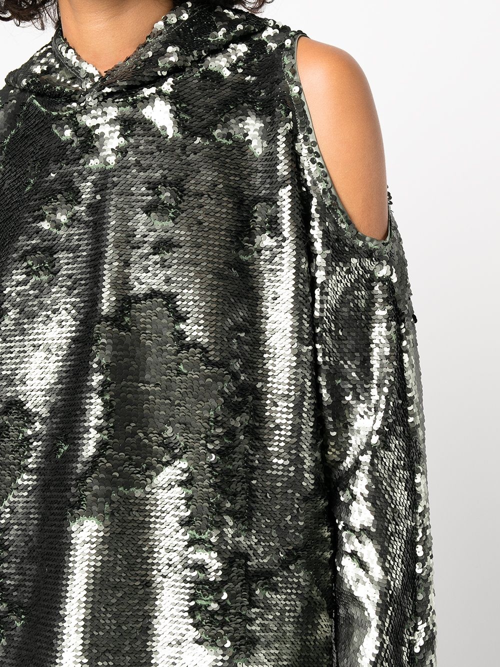 asymmetric cut-detail hoodie - 5