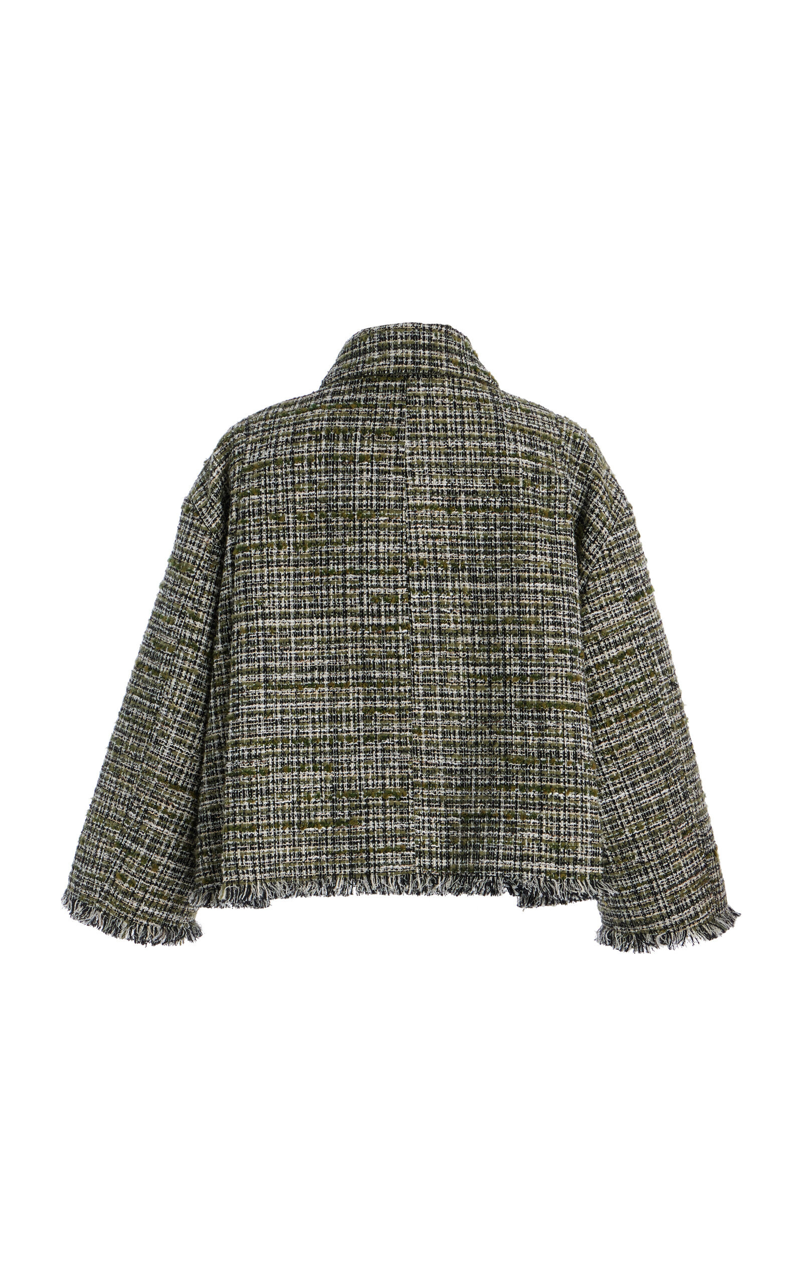 Cropped Tweed Jacket olive - 3