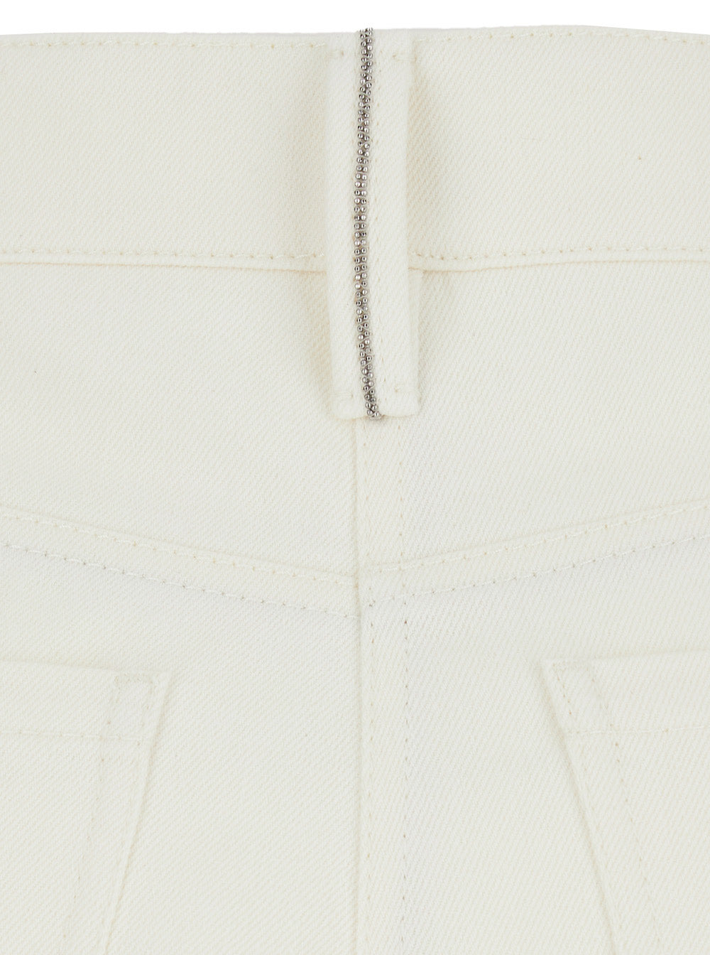 Brunello Cucinelli Women White Trousers With Back Jewel Detail In Cotton Blend Woman - 3