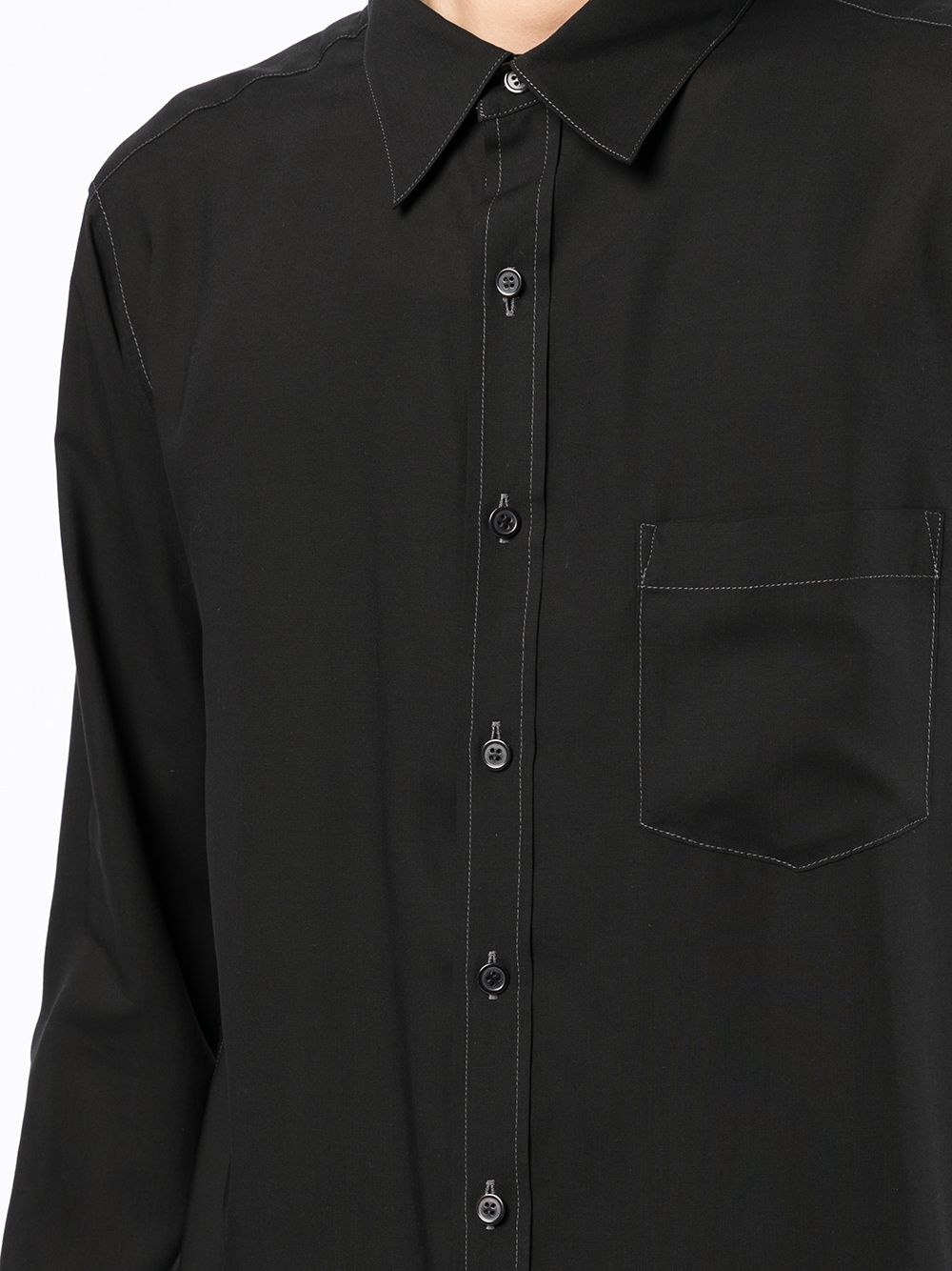 contrast-stitch long-sleeve shirt - 5