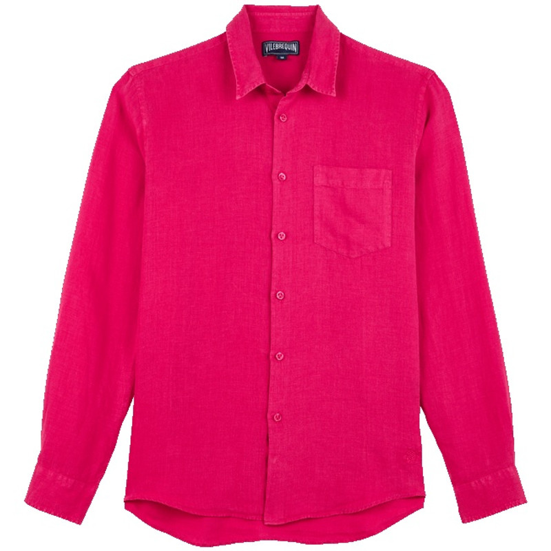 Men Linen Shirt Solid 1