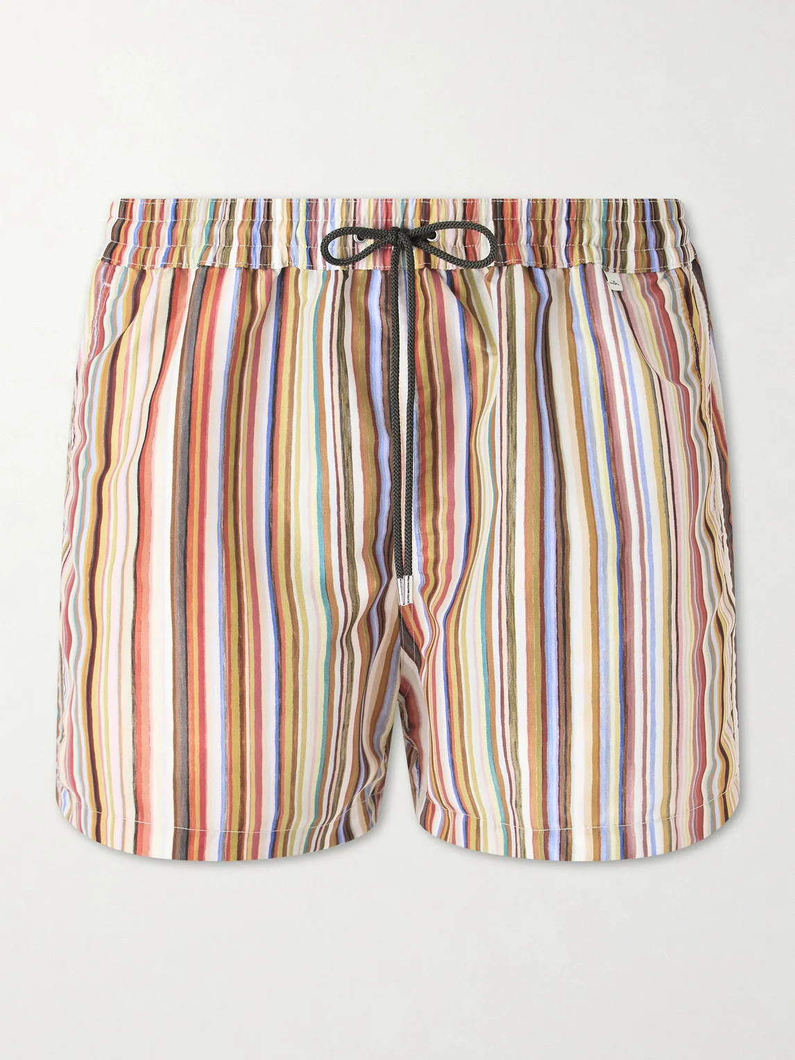 Straight-Leg Mid-Length Striped Recycled Swim Shorts - 1