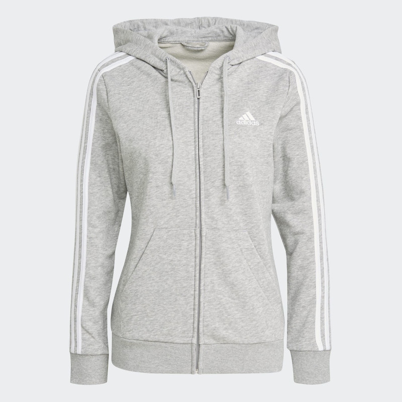 Essentials French Terry 3-Stripes Full-Zip Hoodie 1