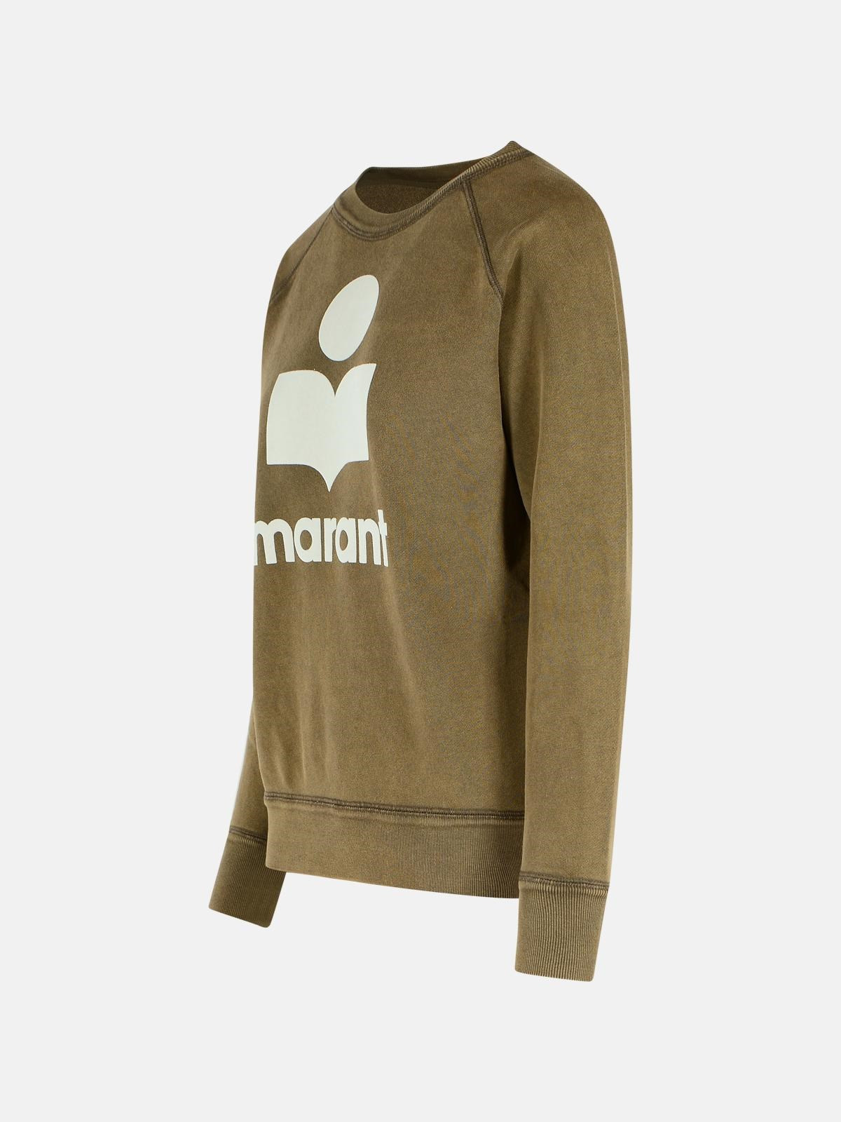 BROWN COTTON BLEND SWEATSHIRT - 2