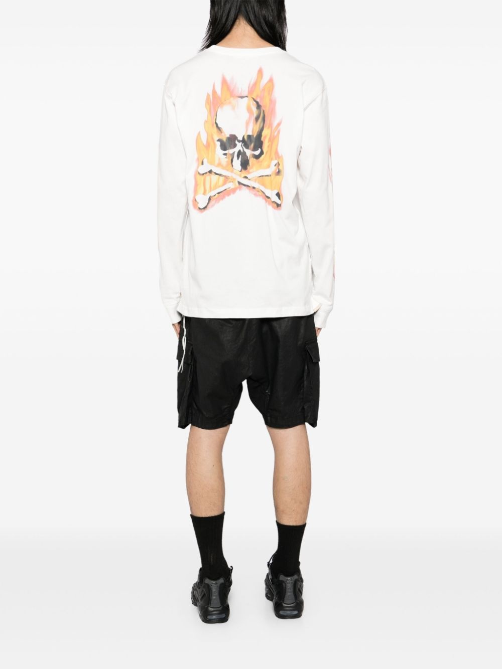 logo print long-sleeves T-shirt - 3