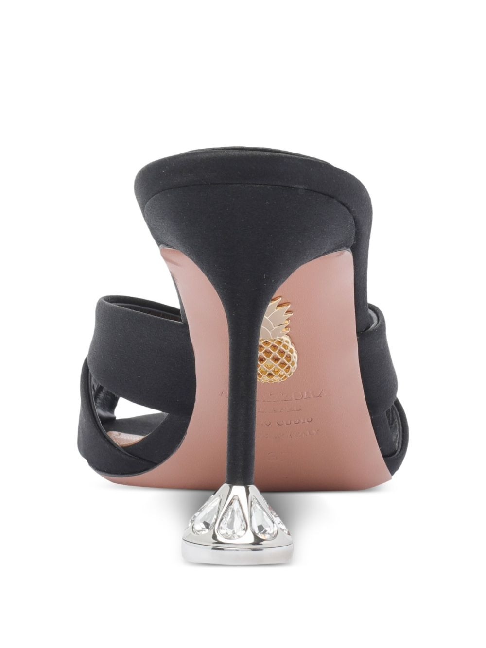85mm embellished satin heeled sandals - 3