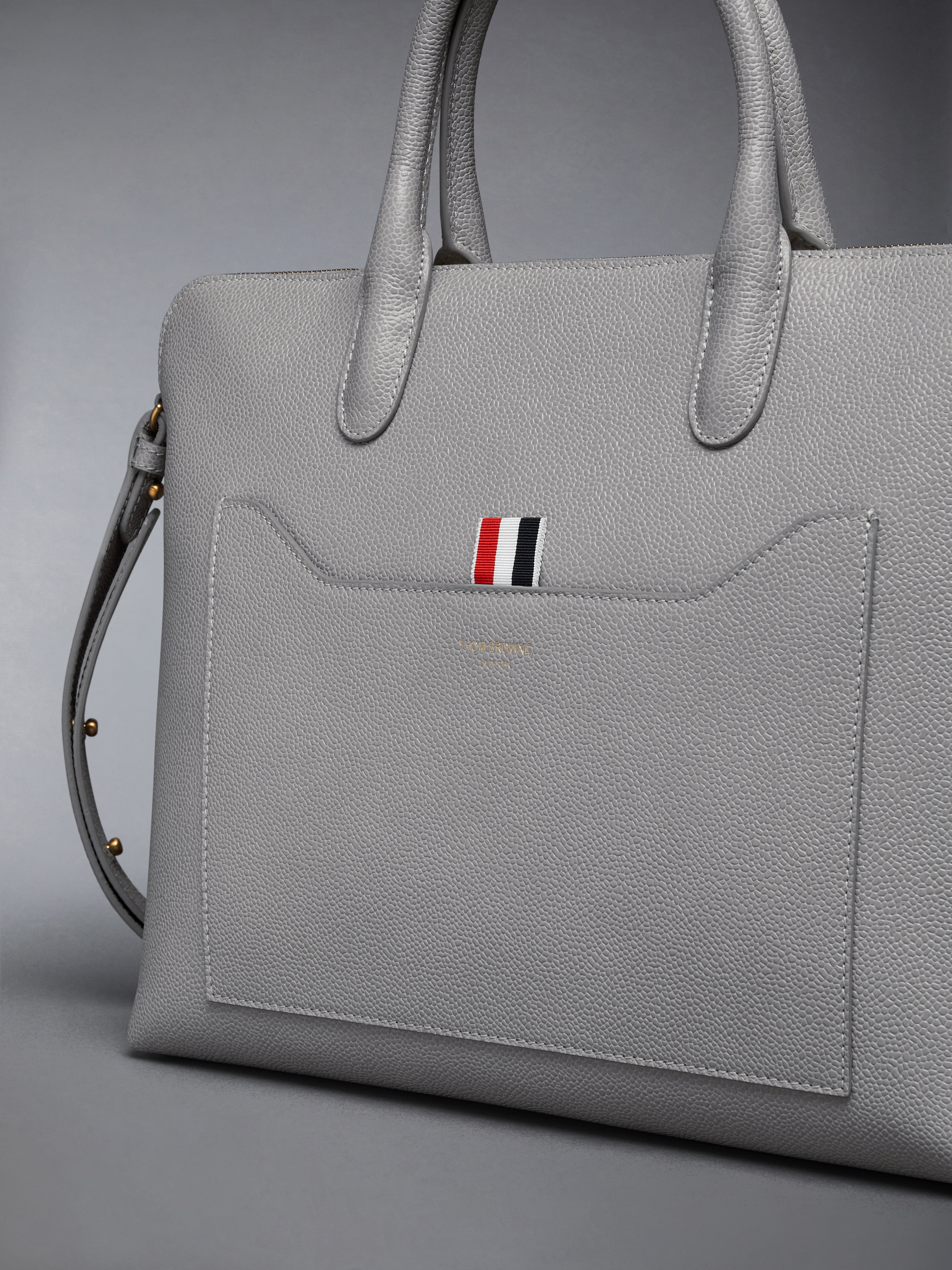 PEBBLE GRAIN SLIM BRIEFCASE - 6