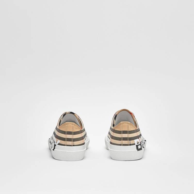 Logo Print Vintage Check Cotton Sneakers 5
