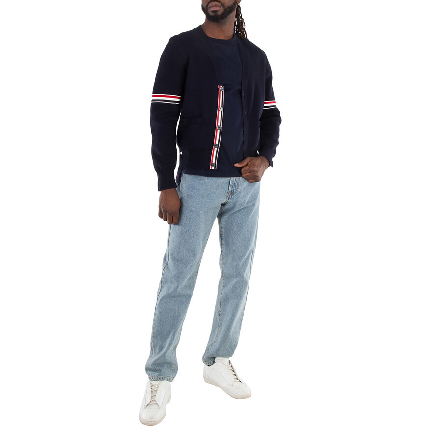 Thom Browne Stripe Detailed Milano V-Neck Cardigan - 4