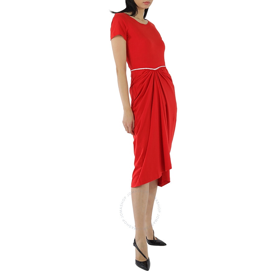 Marni Ladies Ruched Cut-Out Round Neck Midi Dress - 3