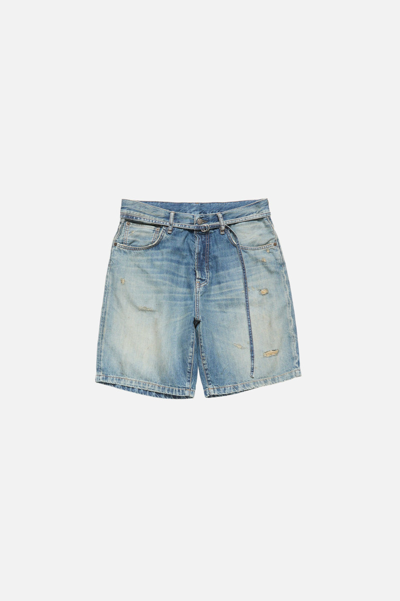 Denim shorts - loose fit - Mid Blue 4