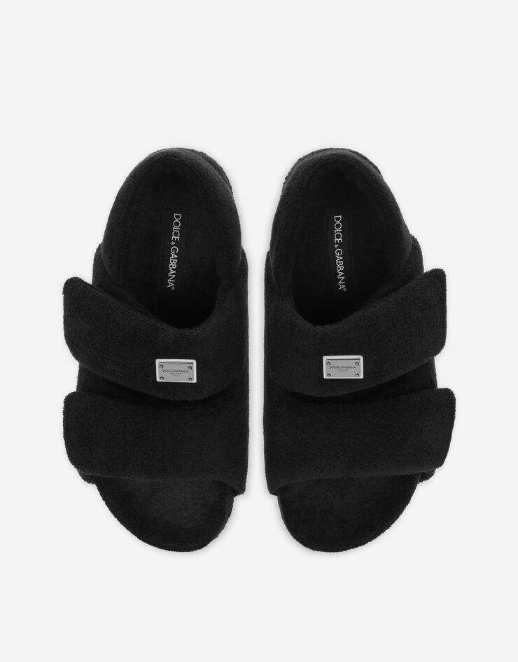Terrycloth sandals with logo tag - 4