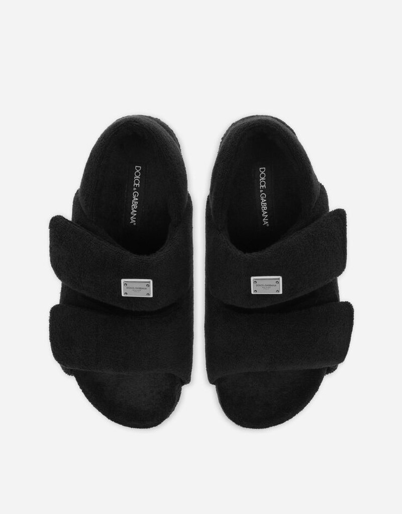 Terrycloth sandals with logo tag 4