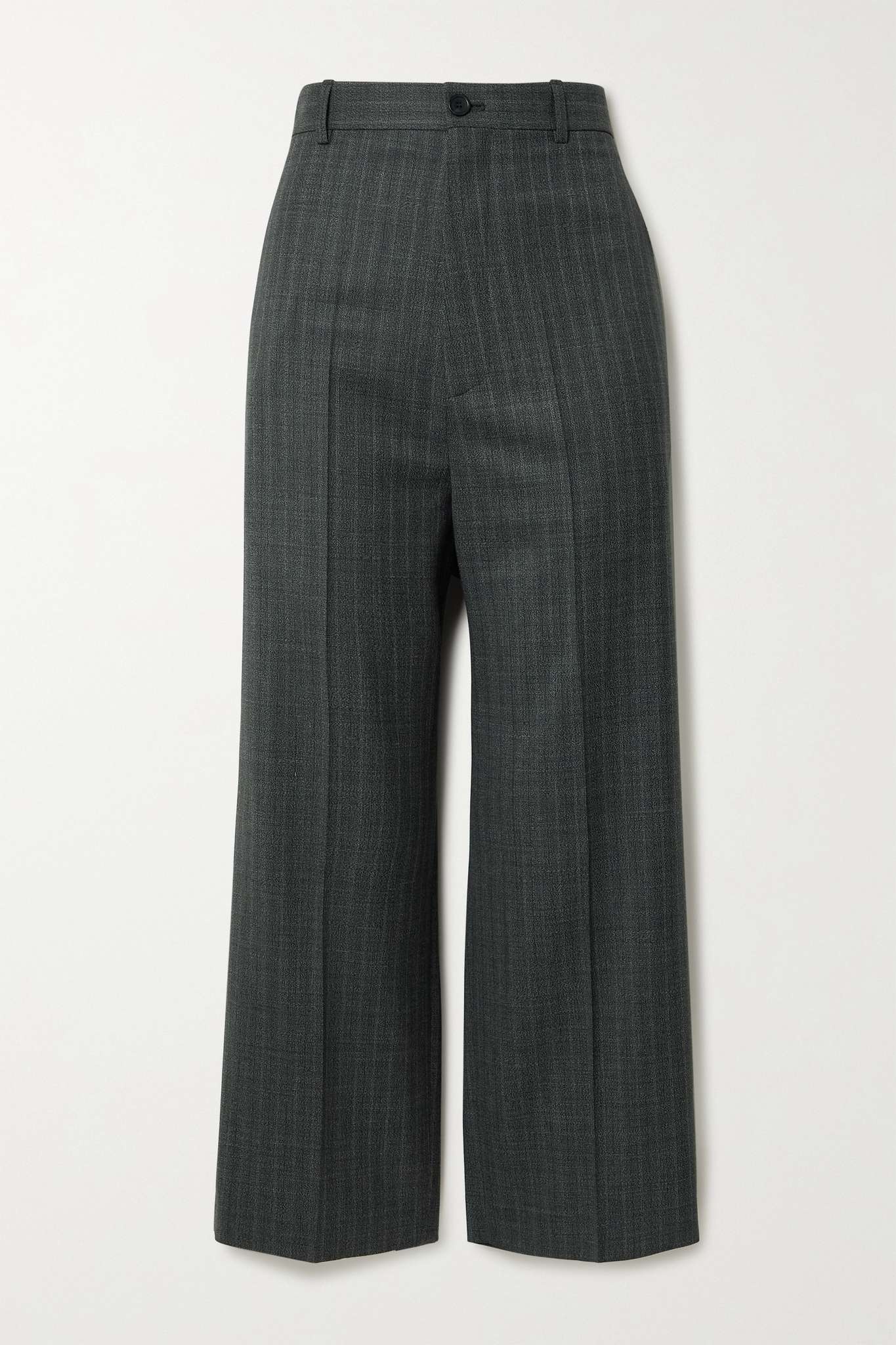 BALENCIAGA Cropped Prince of Wales checked wool straight-leg
