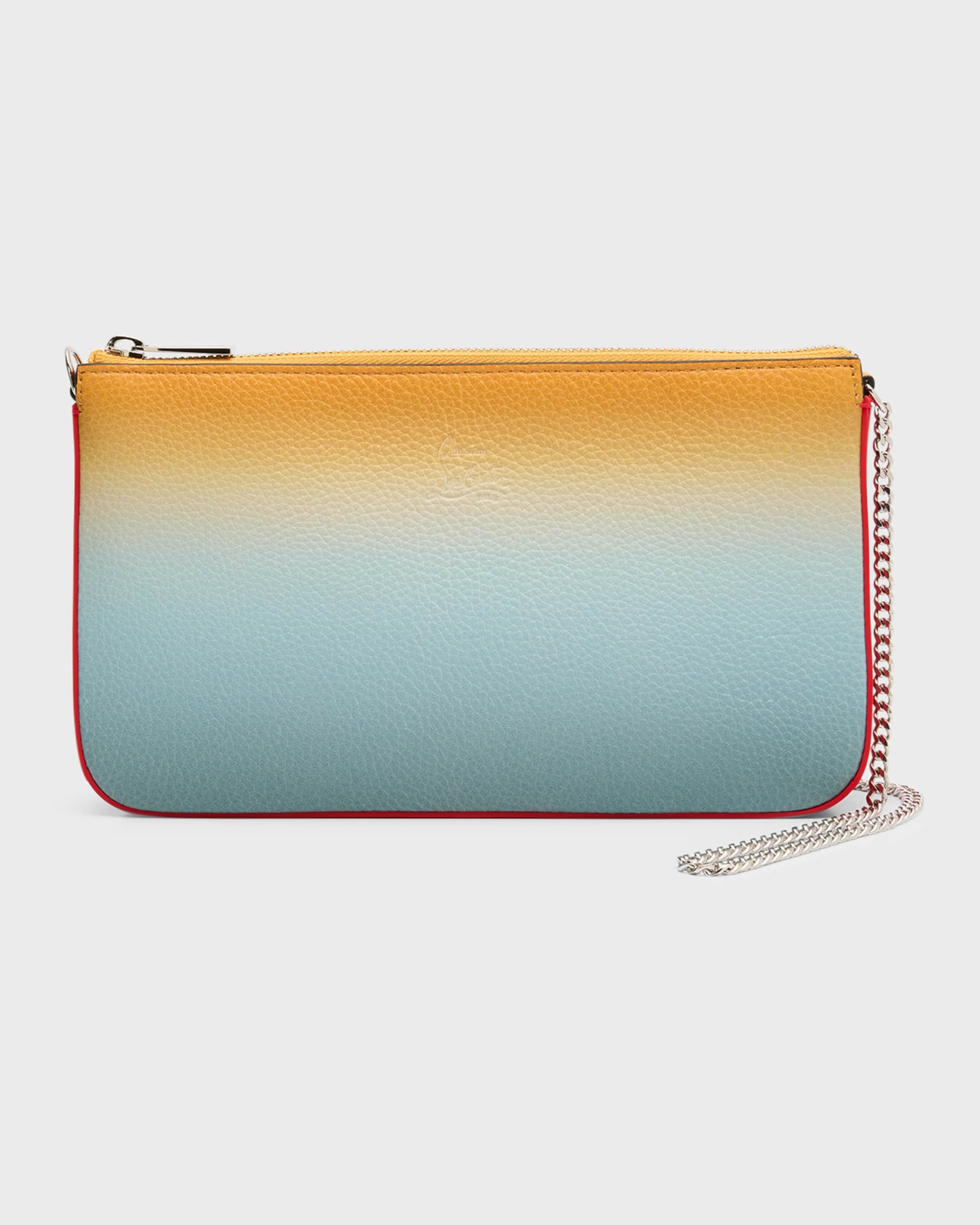 Christian Louboutin Loubila Leather Clutch in Green