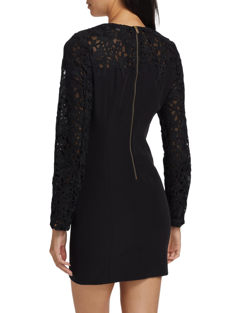 Women's Navina Lace-Trim Crepe Minidress - Black 5