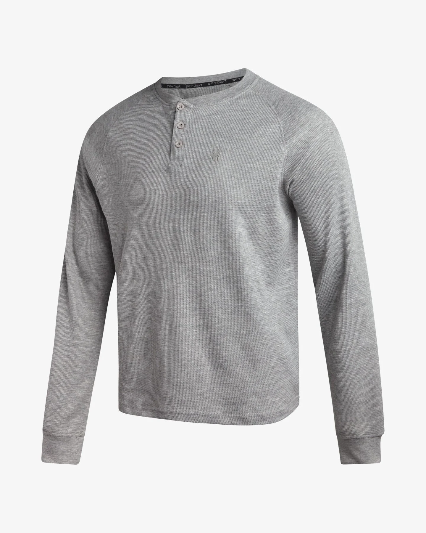 Men's Waffle Long Sleeve Henley - Sharkskin - 1