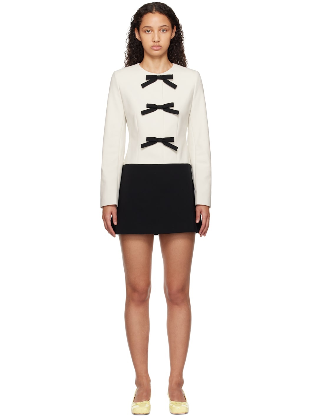 Black & Off-White Chibu Minidress - 1