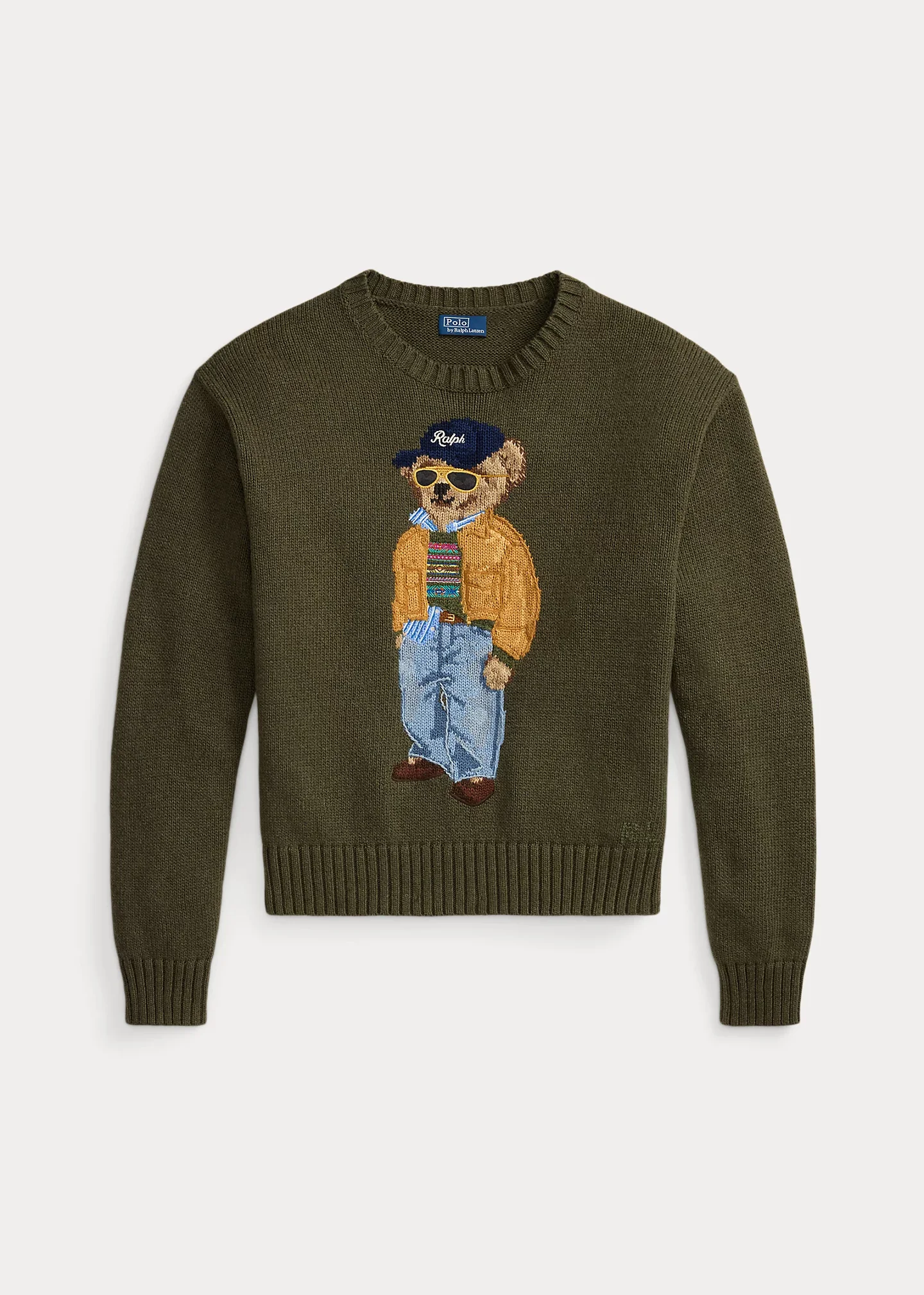 Polo Bear Cotton Crewneck Sweater - 1