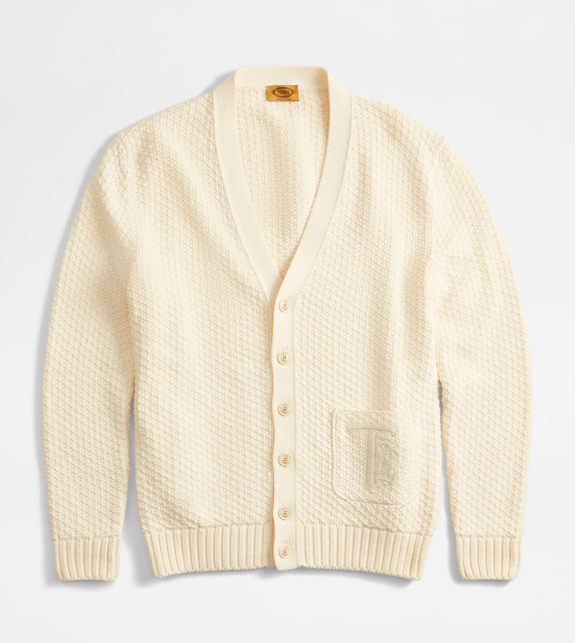 CARDIGAN IN MAXI PIQUET - OFF WHITE - 1