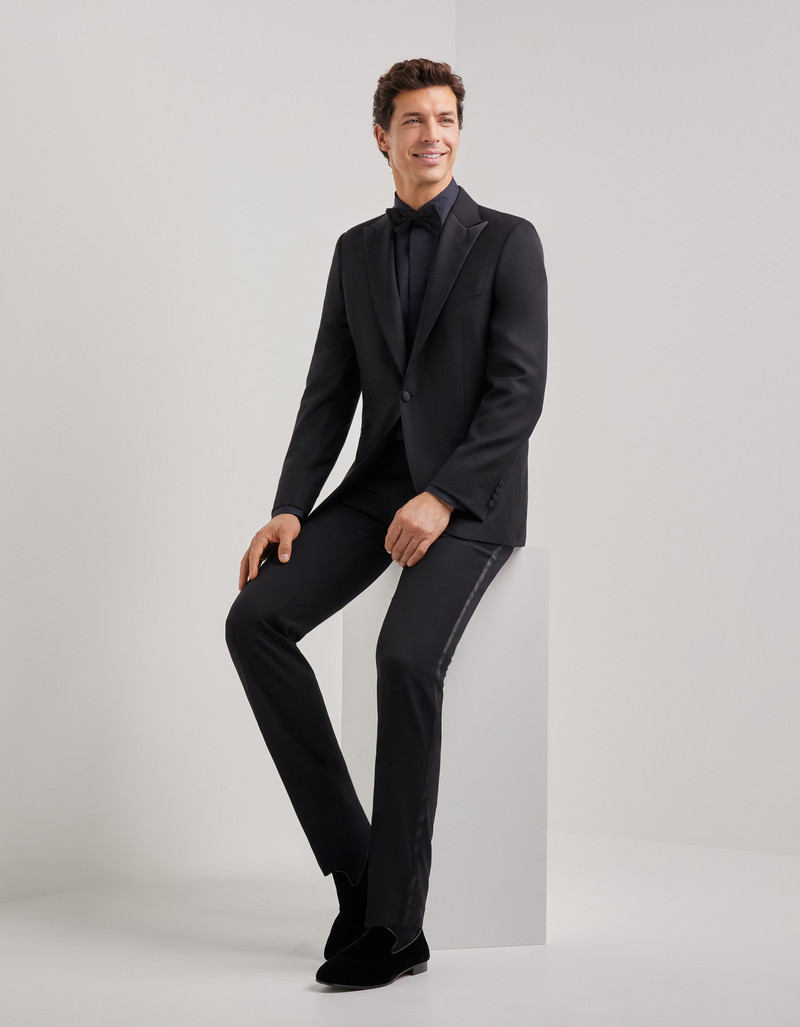 Canali BLACK WOOL TUXEDO WITH PEAK LAPELS outlook