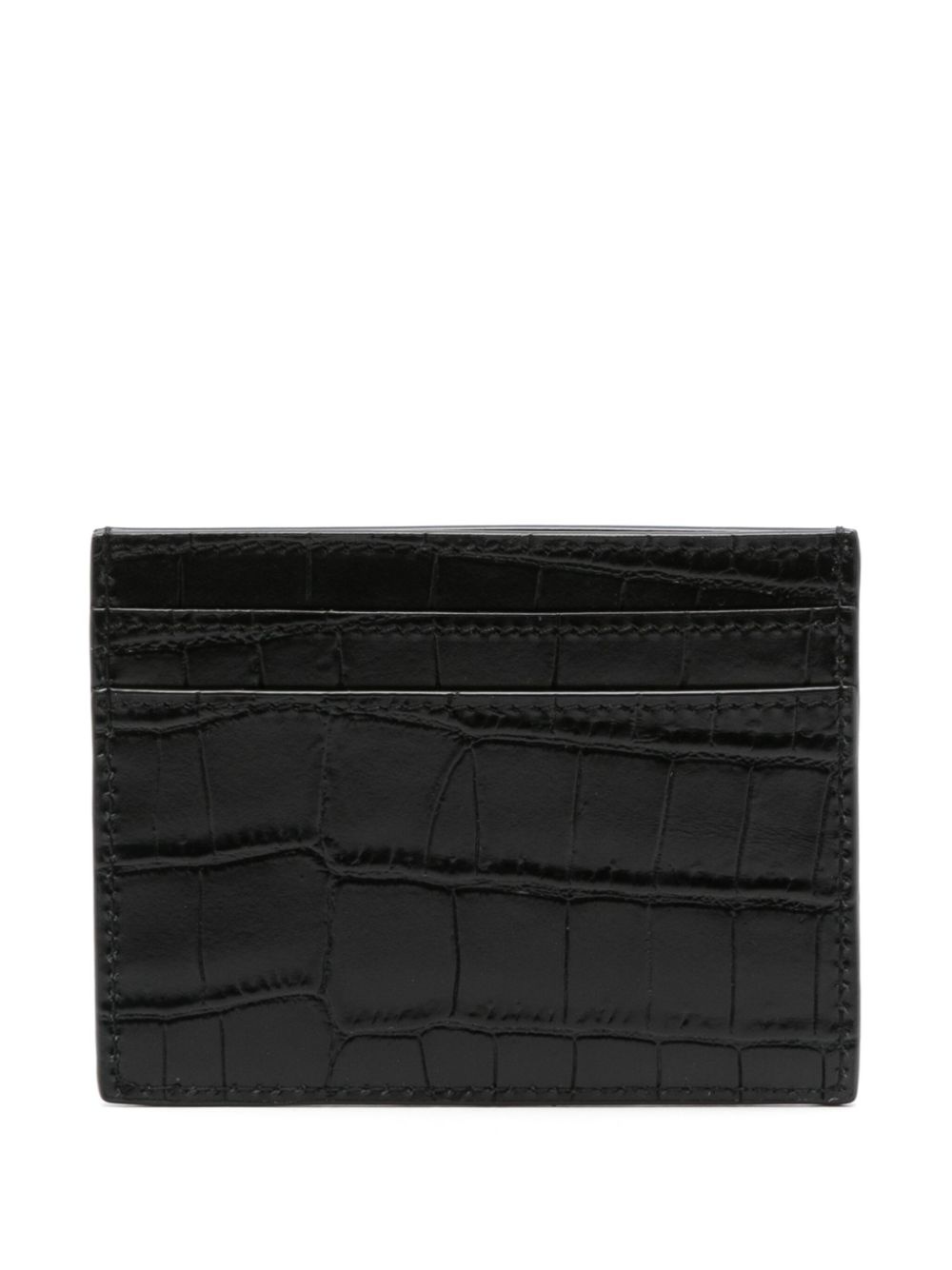 crocodile-embossed leather cardholder - 2