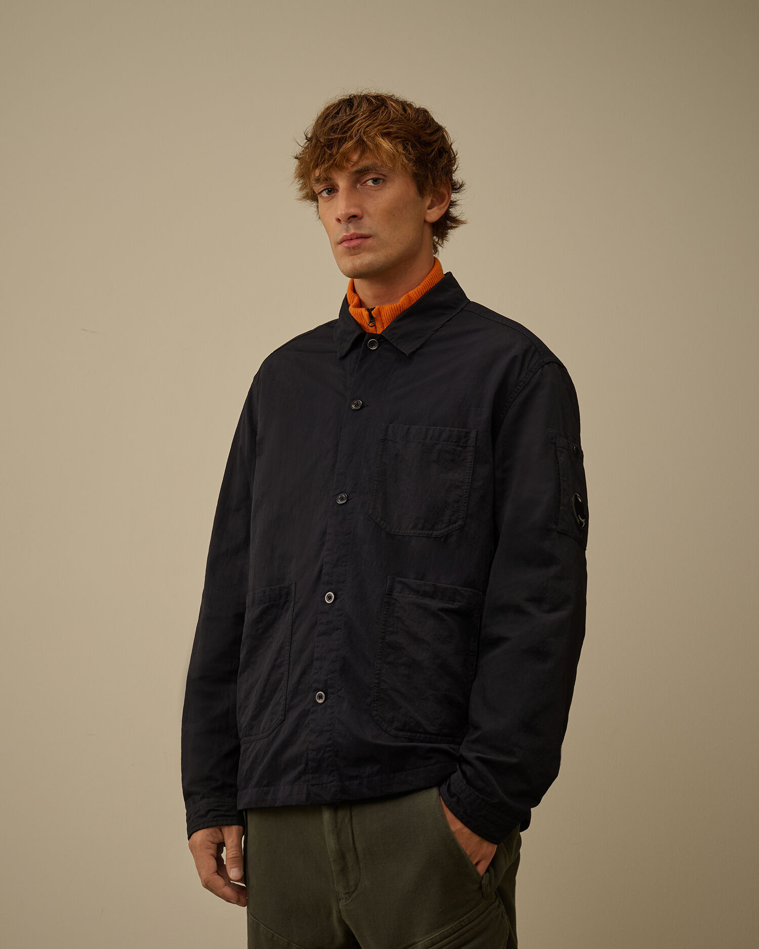 Diagonal Flatt Nylon Button Overshirt - 3