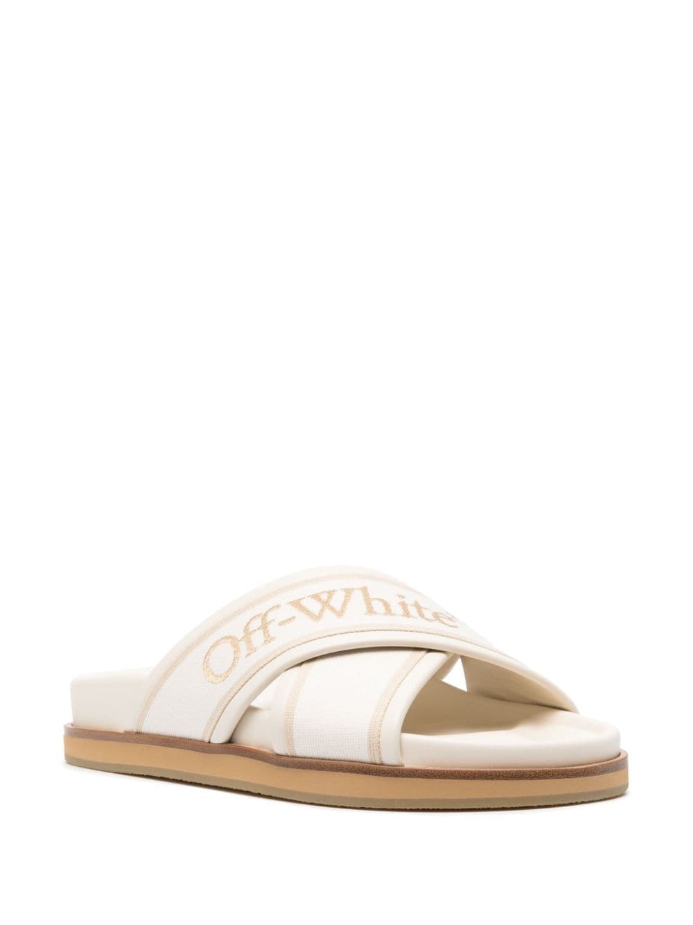 logo-embroidered slides - 2