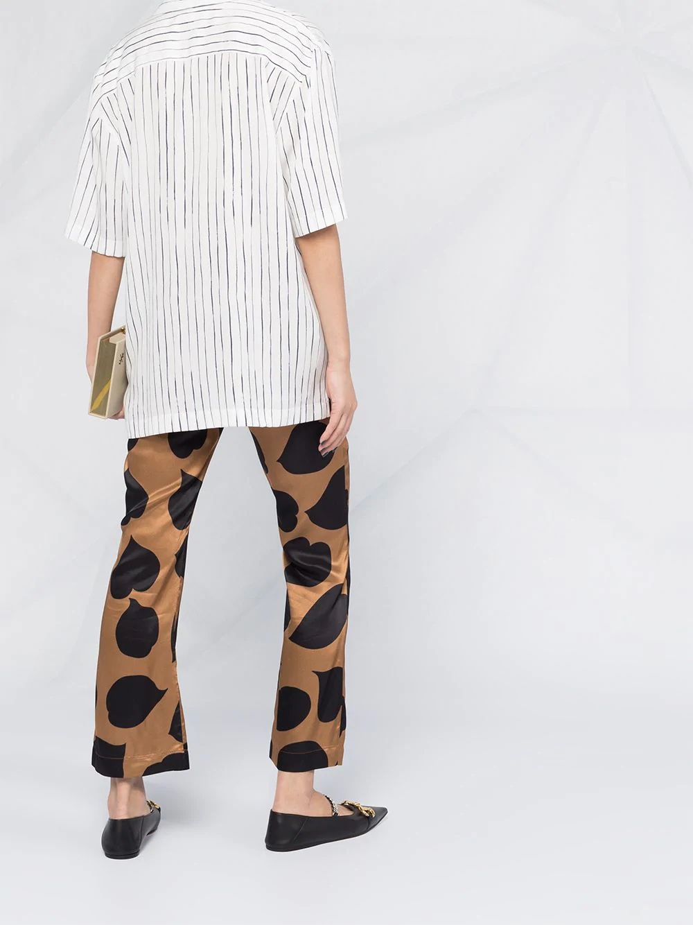 printed flared trousers - 4