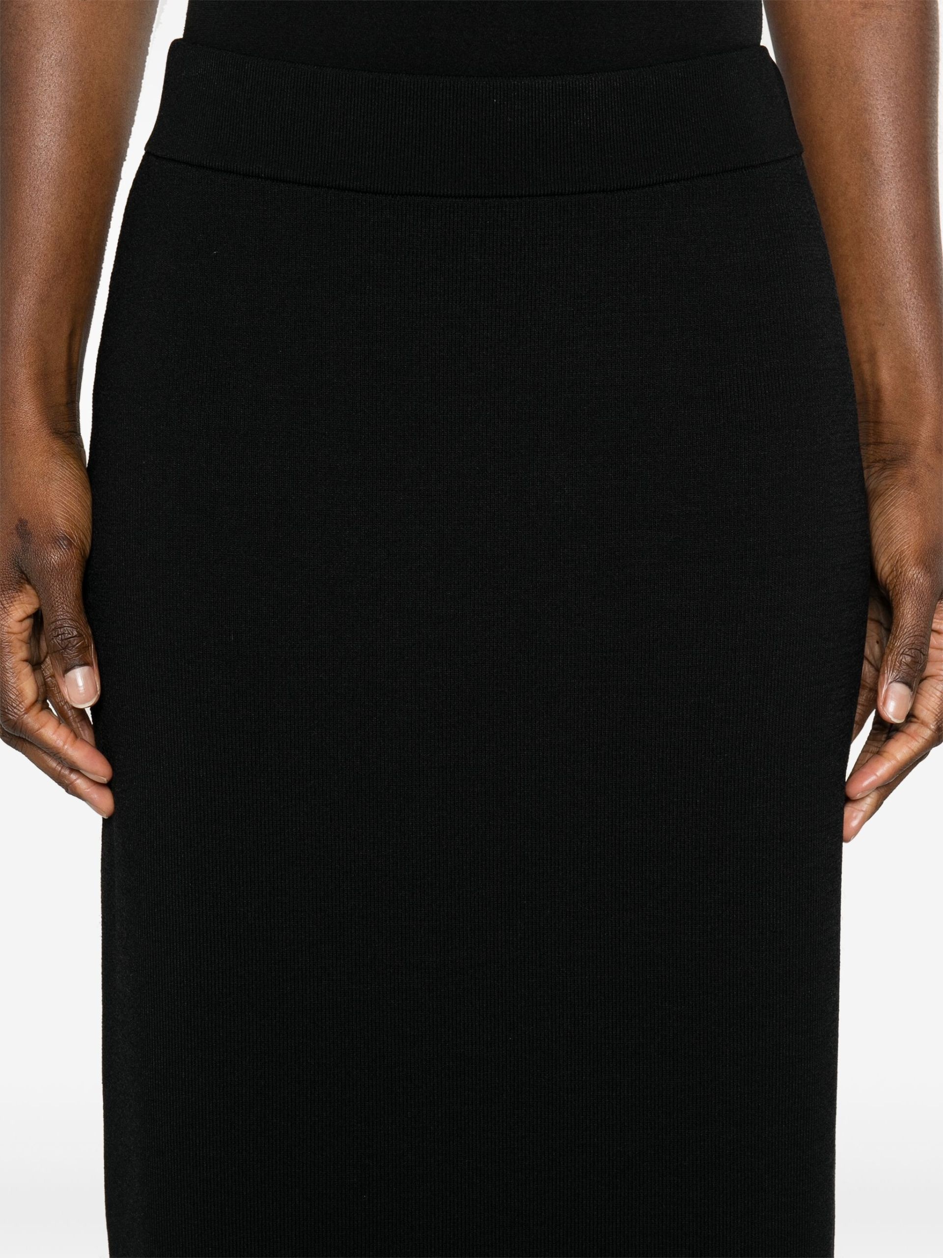 Black Solange Knitted Midi Skirt - 5