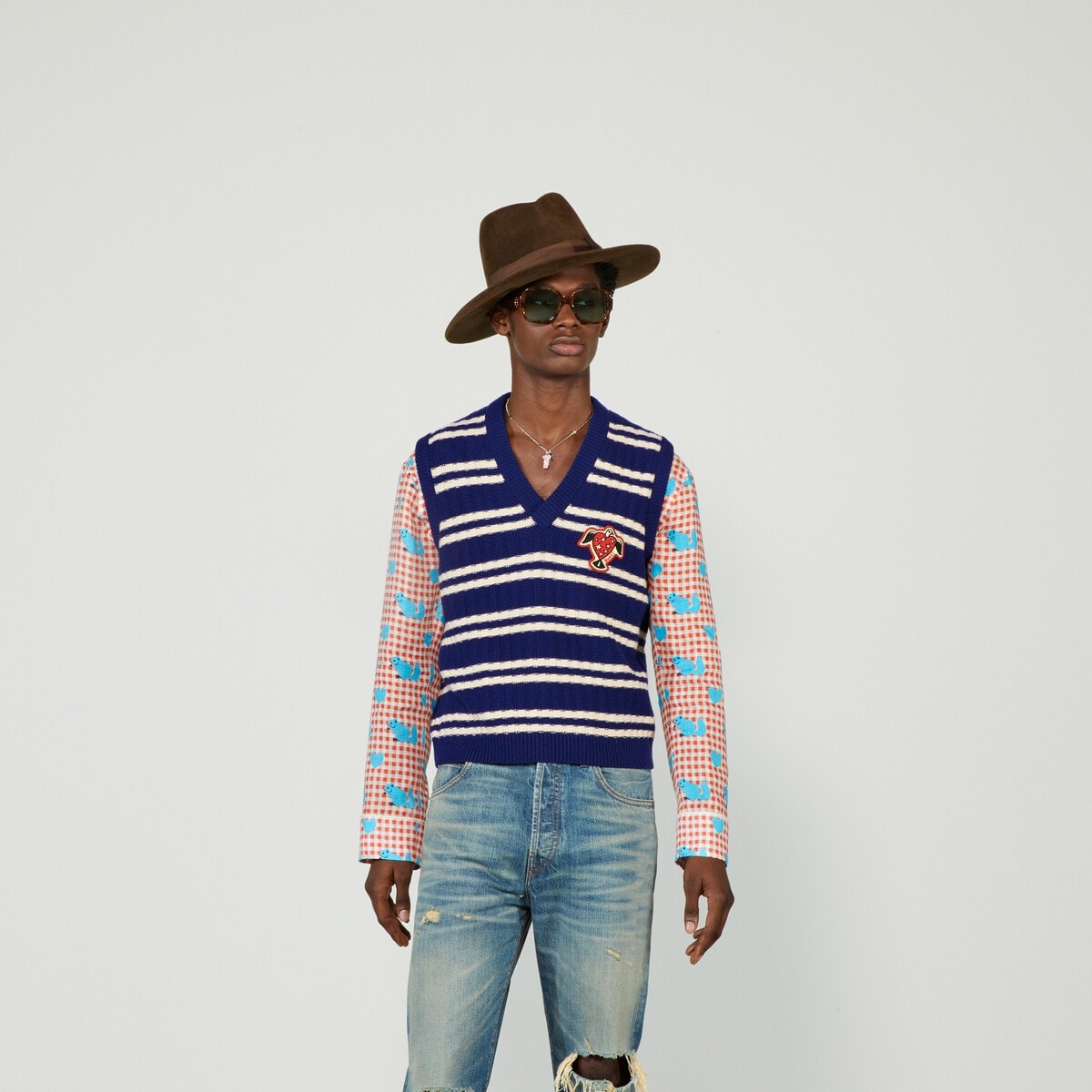Gucci HA HA HA striped wool vest - 5