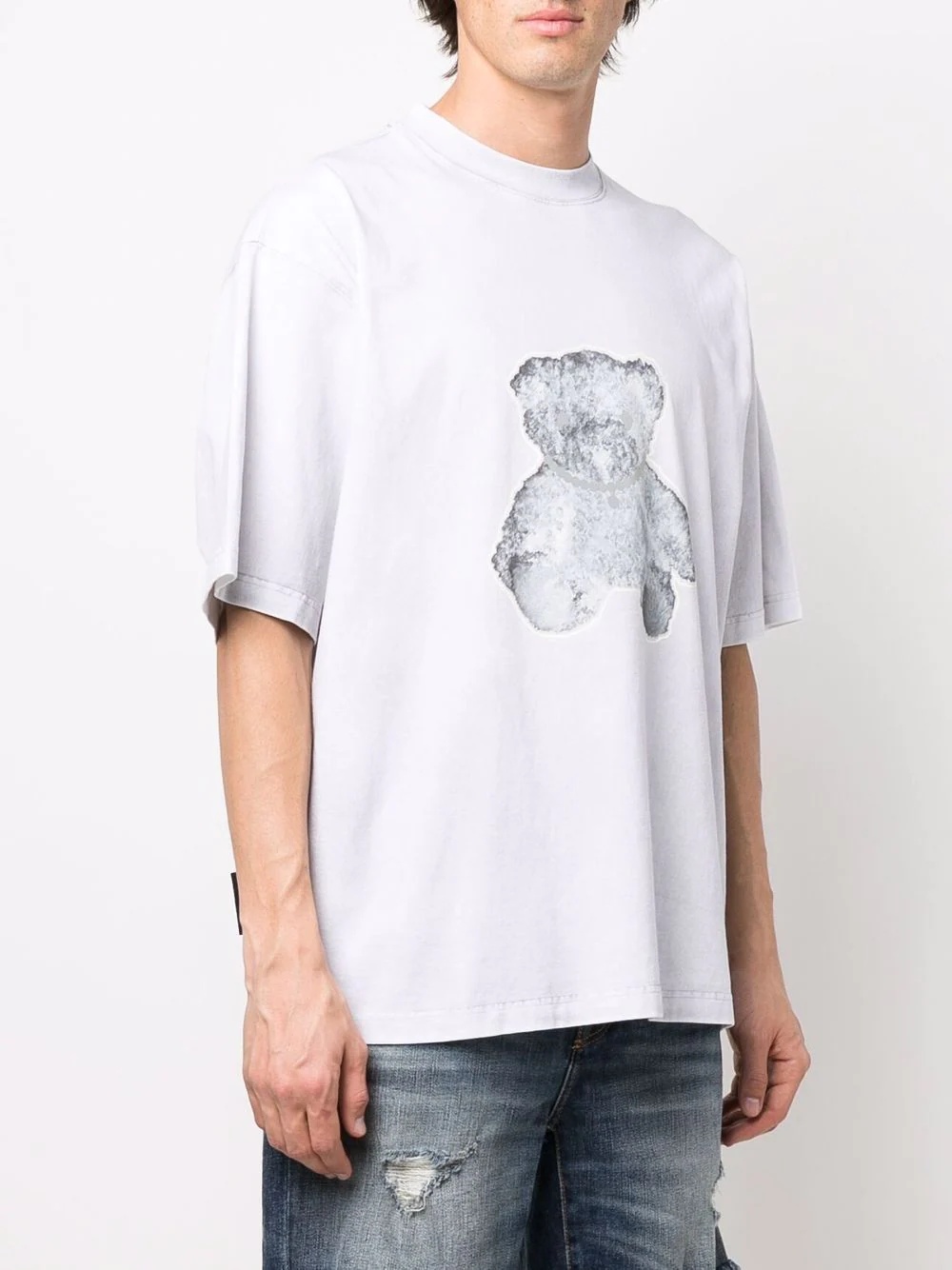 negative teddy print T-shirt - 3
