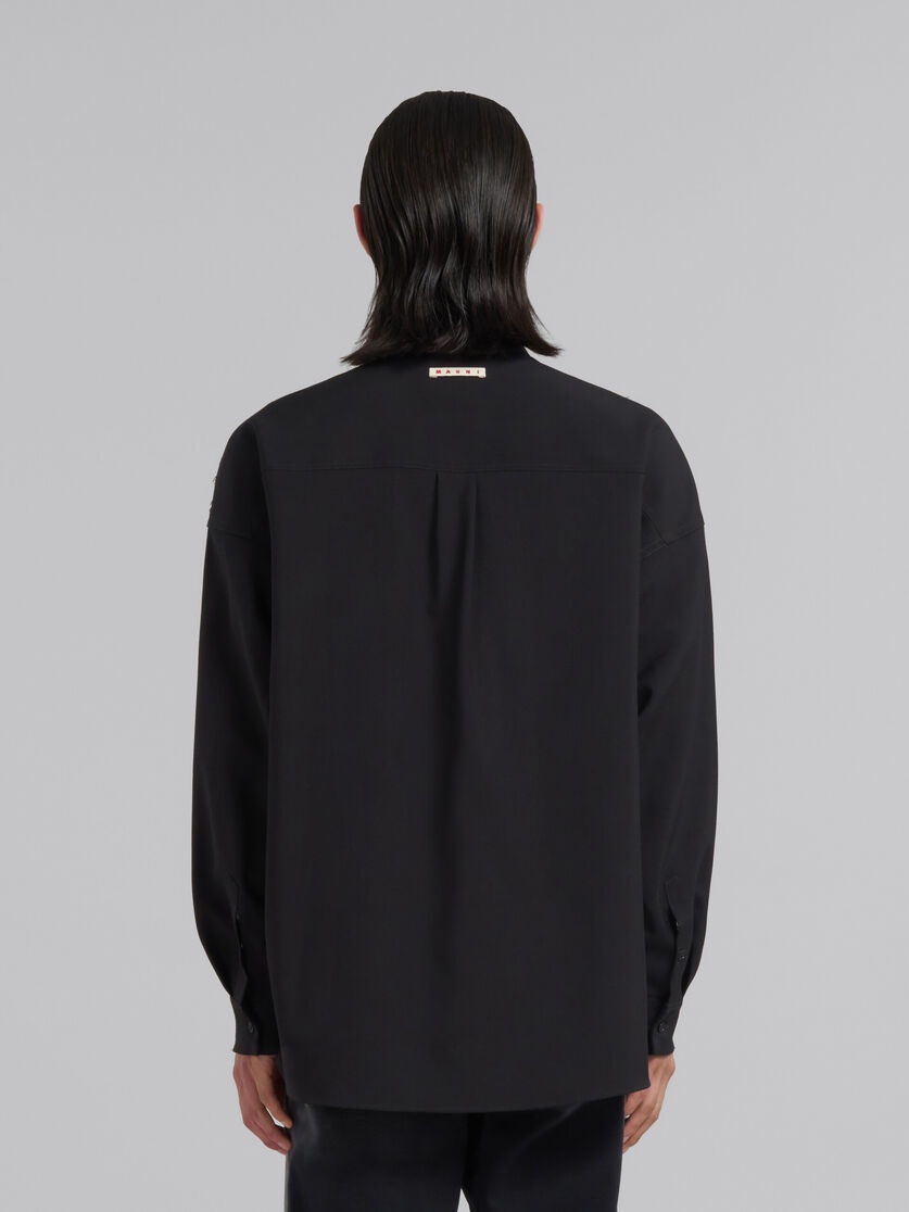 WHITE CHECKED WOOL SHIRT WITH PLAIN BACK - 3