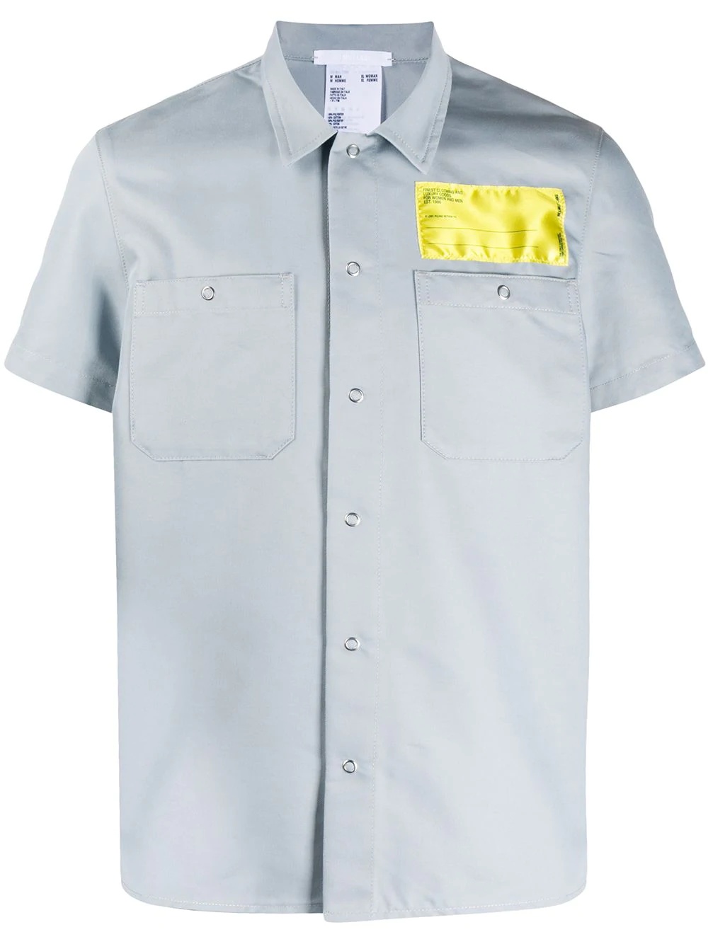 shortleeved logo-patch shirt - 1