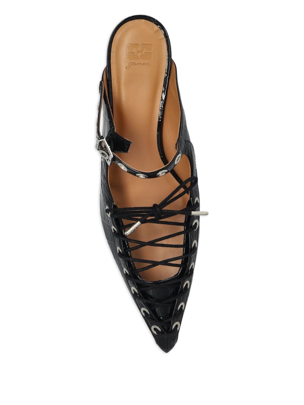 50mm buckle-fastening lace-up mules - 4