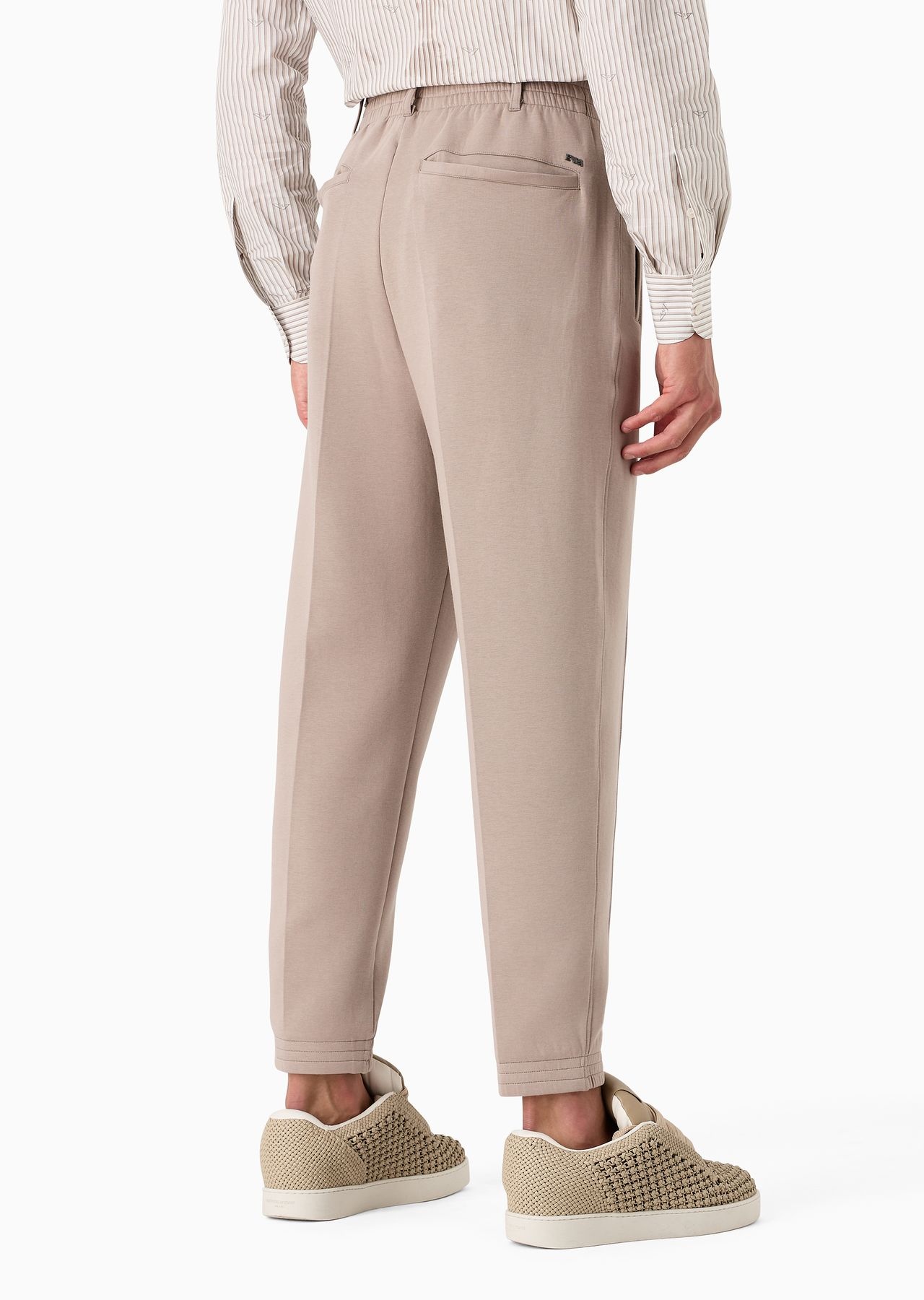 Double-jersey trousers with crease and stretch ankle cuffs - 3