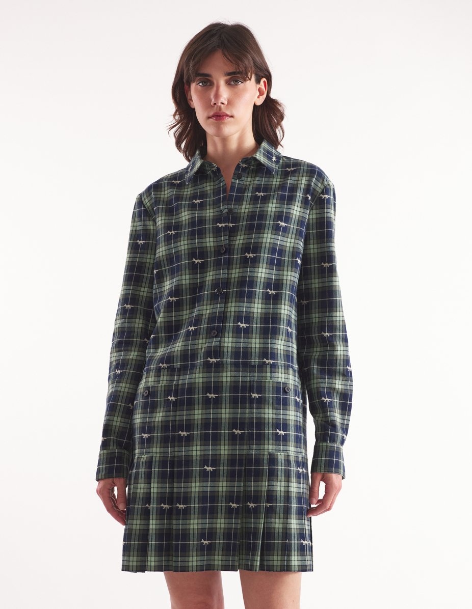 PLEATED MINI SHIRT DRESS - 3