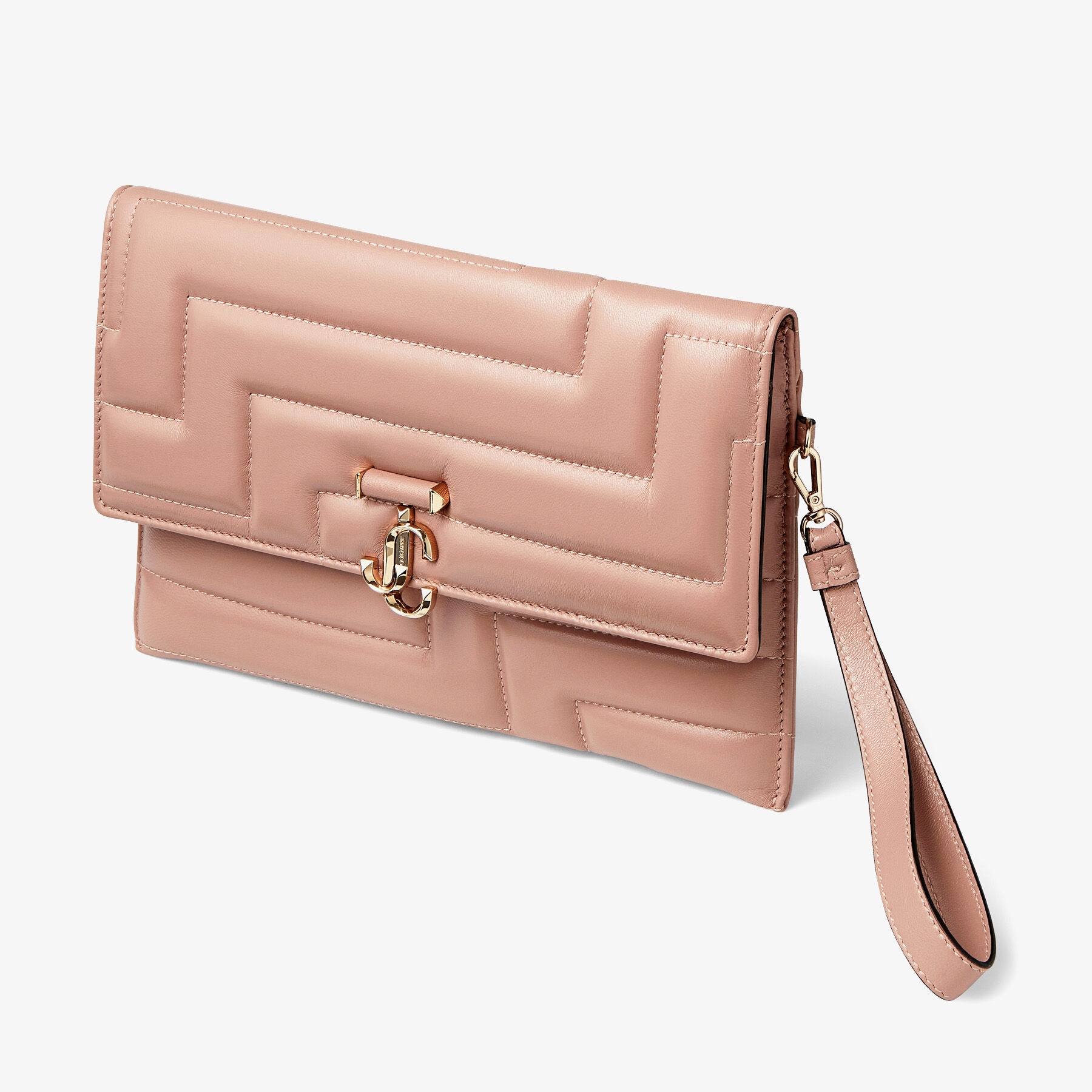 JC Square Avenue Envelope
Ballet Pink Quilted Nappa Leather Pouch - 4