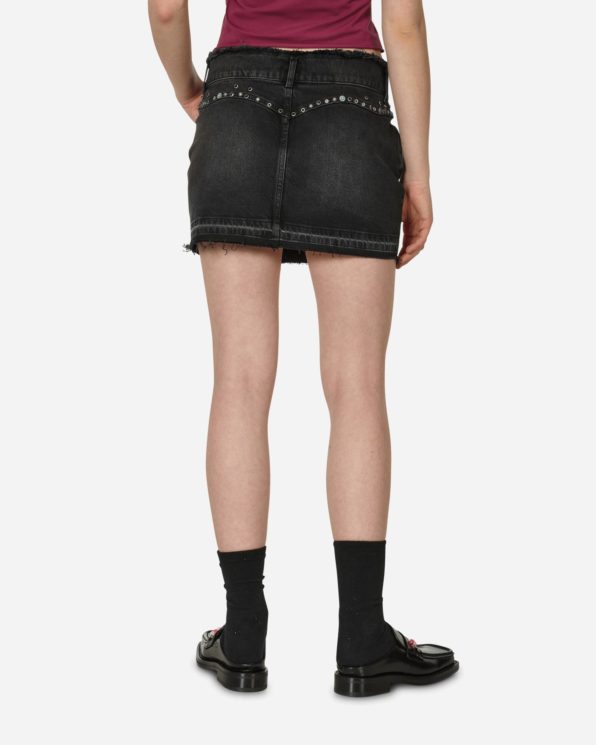 Western Denim Skirt Used Black Wash - 3